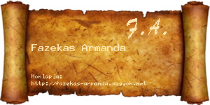 Fazekas Armanda névjegykártya